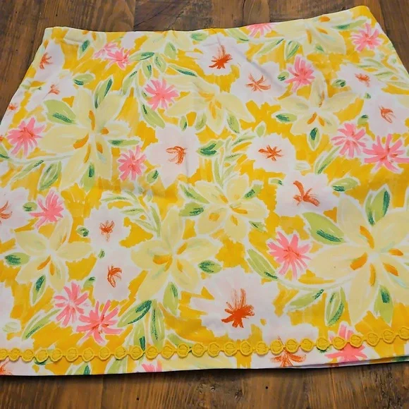 Nwot Crown & Icy Floral Yellow and Pink Women's Skort - Picture 4 of 10
